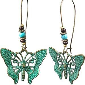 Cute Boho Butterfly Earrings Bohemian Style Dangle Beads